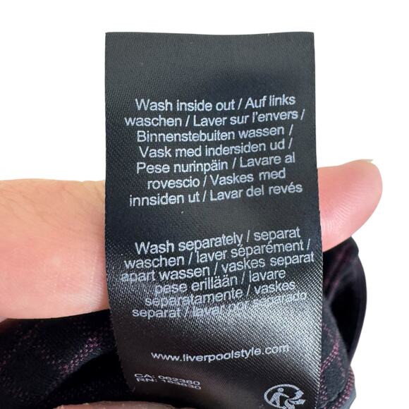 Liverpool NWT Black Burgundy Checkered High Rise Straight Leg Trousers 12 Tall - Picture 9 of 9